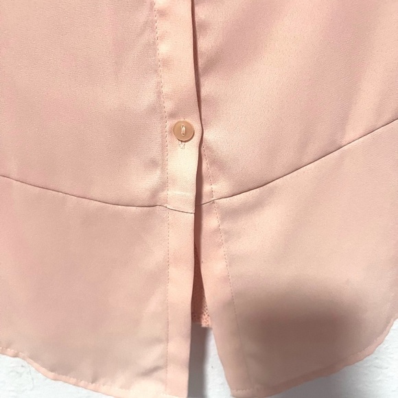LC Lauren Conrad Pink 3/4 Sleeve lace detail Blouse Small - Picture 11 of 11